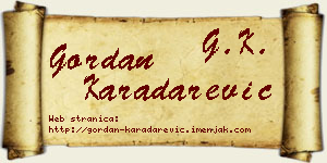 Gordan Karadarević vizit kartica